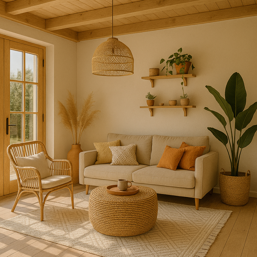 Salon cosy et lumineux